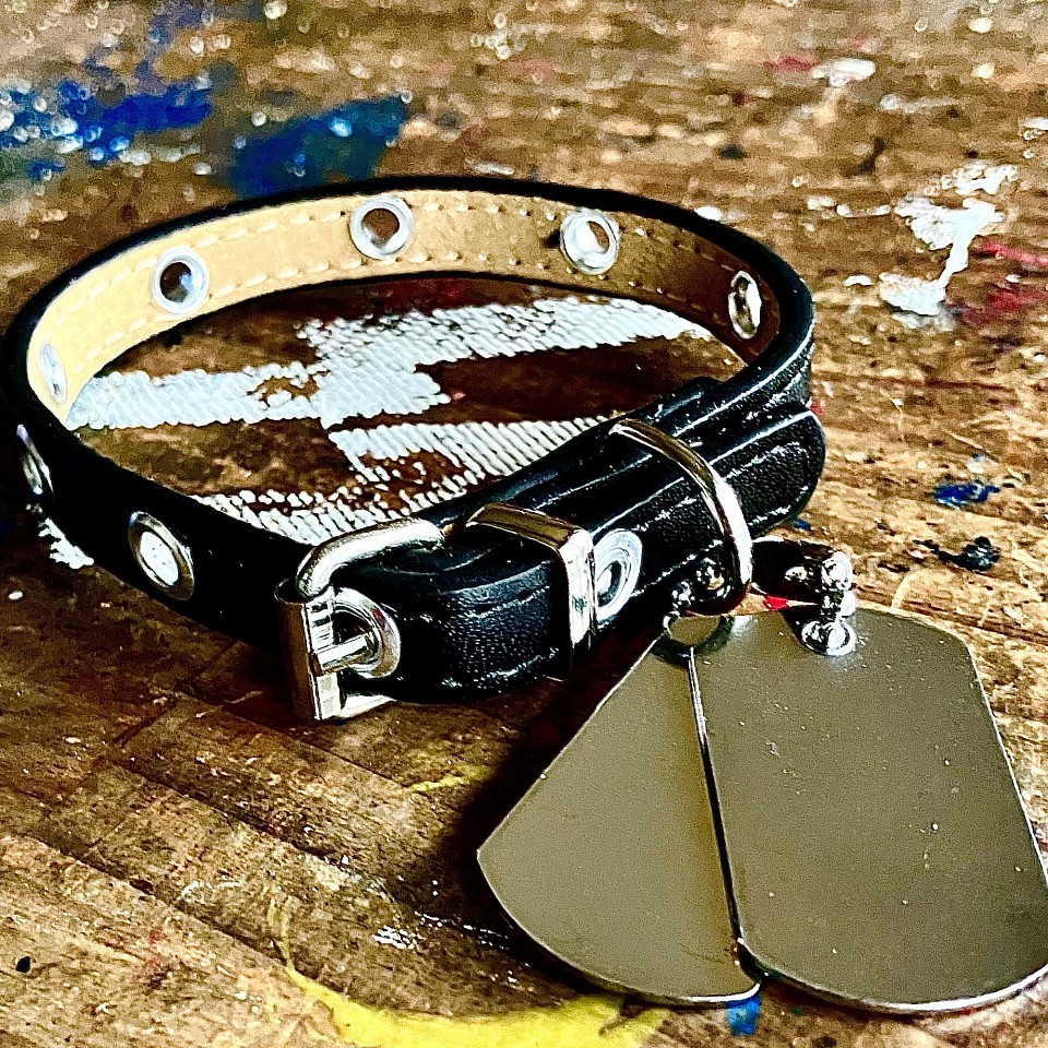 リストバンド(ミニ小型犬､猫にも)ドッグタグ付き¥2500